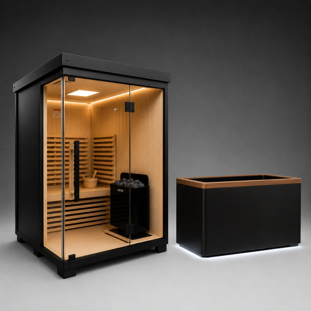 Stealth Cedar Plunge + Titan Sauna Bundle (2)