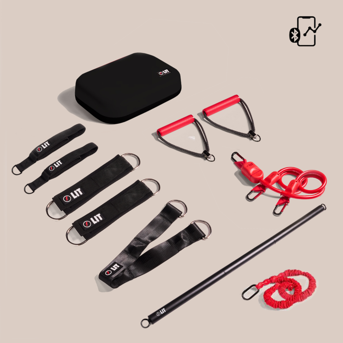 Resistance Band With Handles (0-200 LBS) LIT Axis™ – Cherry