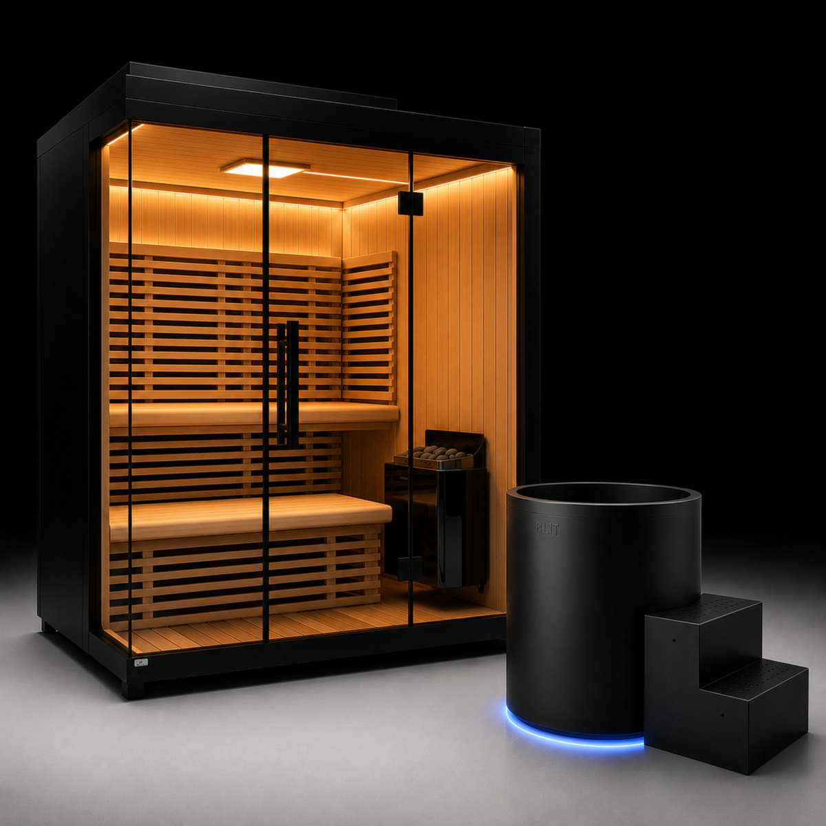 Stealth Luxe Barrel Plunge + Titan Sauna Bundle (4-5)