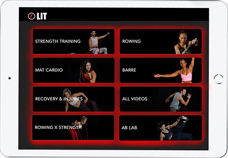 ipad screen with exercise types