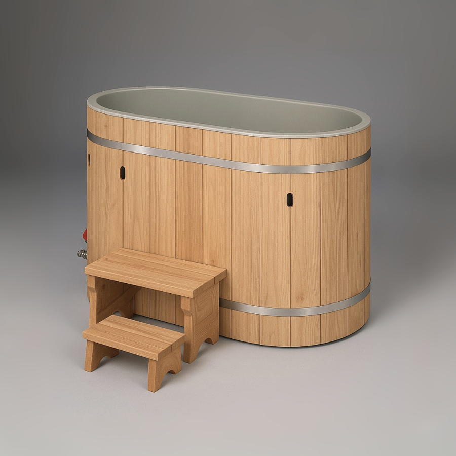 Slim Cedar Barrel Cold Plunge