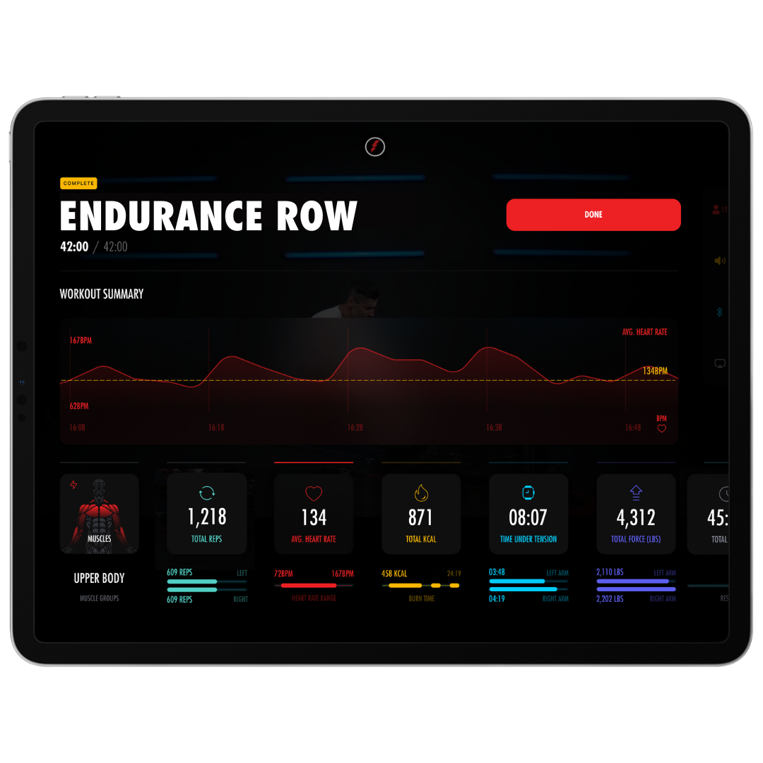 Rowing workout summary in LIT App