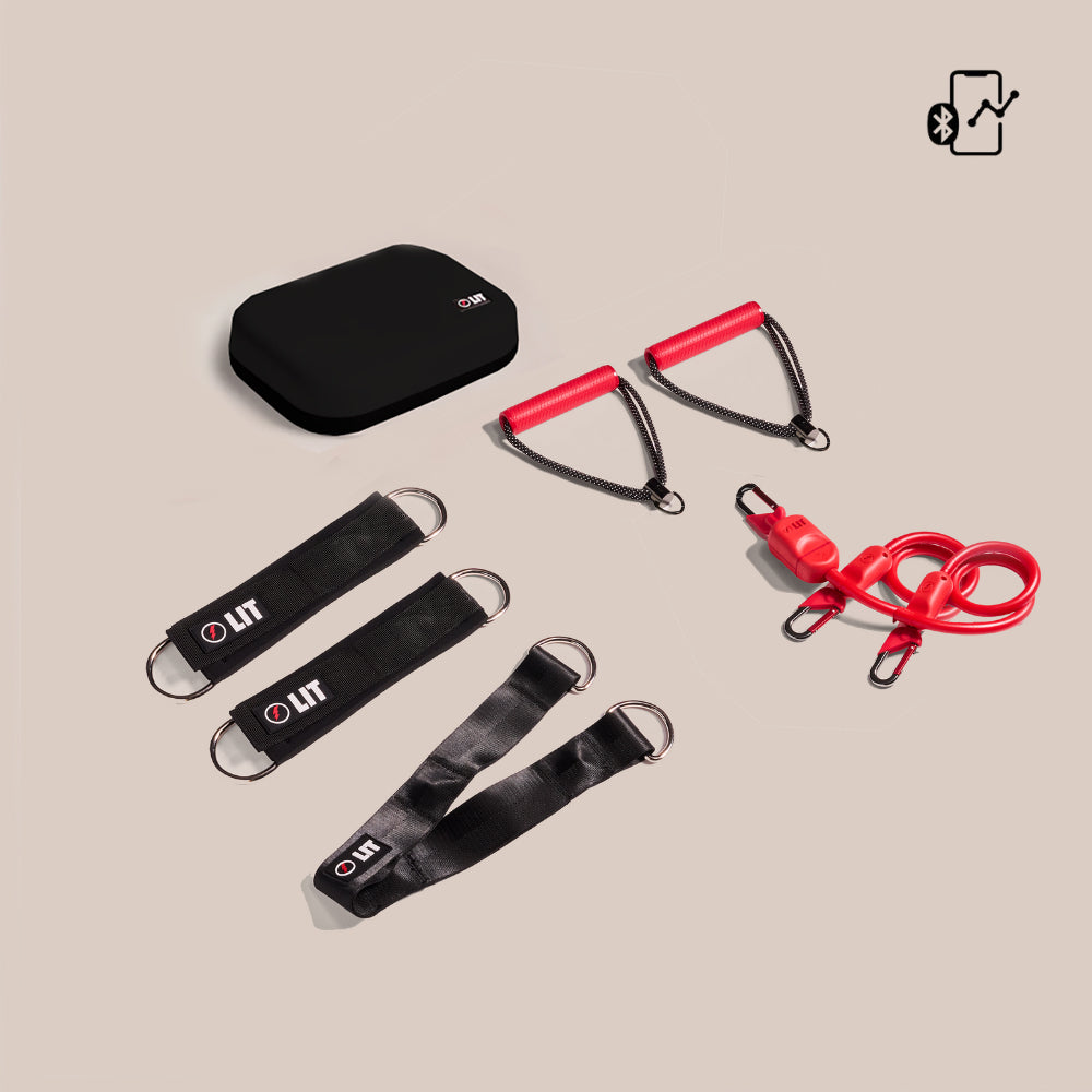 邦楽 BABYL TRILOGY: L RESISTANCE Resistance Band With Handles (0-200 LBS) | LIT Axis™ – Cherry