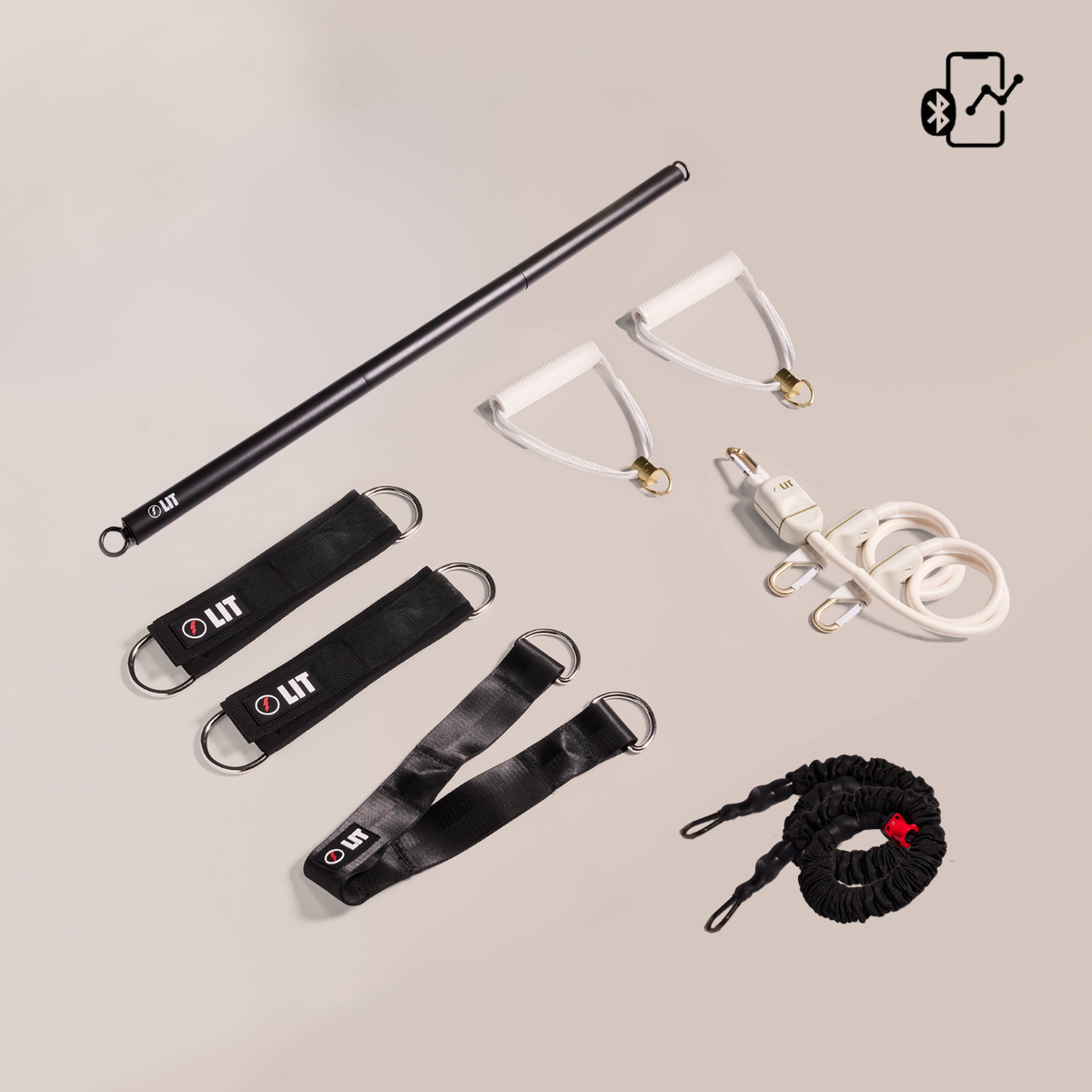 White Portable Smart Resistance Band | LIT Axis™ – Pearl