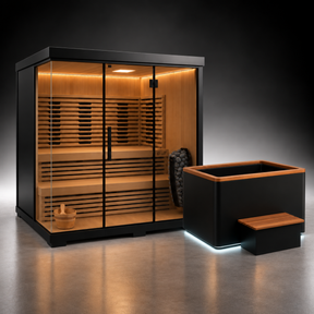 Stealth Cedar XL Plunge + Titan Hybrid Sauna Combo (4-5)