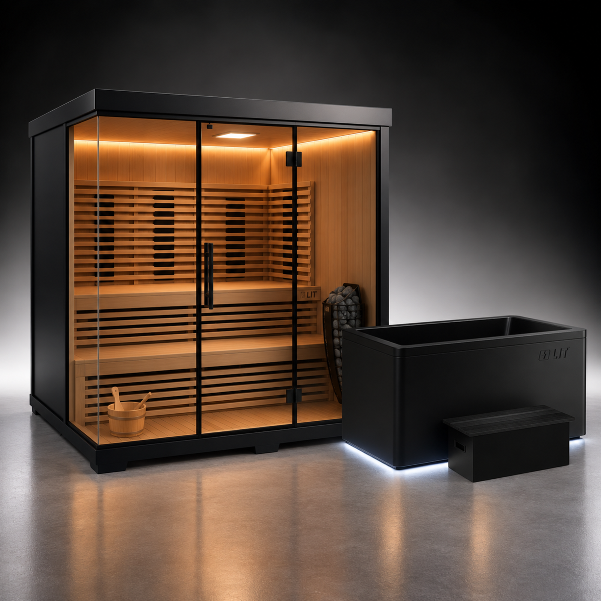 Stealth Black XL Plunge  + Titan Sauna Combo (4-5)
