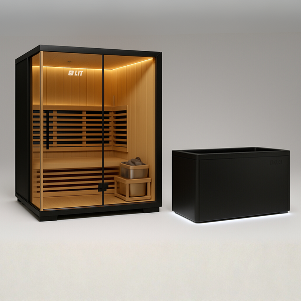 Stealth Black Plunge + Titan Hybrid Sauna Bundle 2-Person | LIT Method