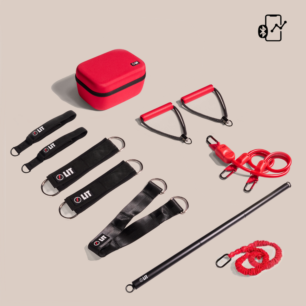 Resistance Band With Handles 0 200 LBS LIT Axis Cherry