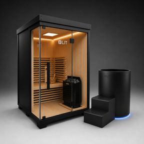 Stealth Luxe Barrel Plunge + Titan Hybrid Sauna (2 person)