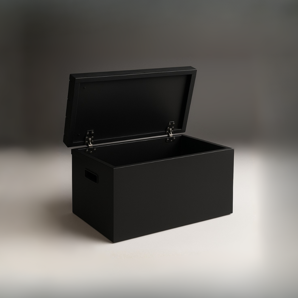 Stealth Black Step Stool with Storage