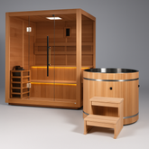 Cedar Barrel Cold Plunge + Solis Traditional Sauna (2-3)
